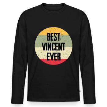 Best Vincent Ever - Men's Premium Organic Long Sleeve Shirt - black - Front - Nico (187cm)