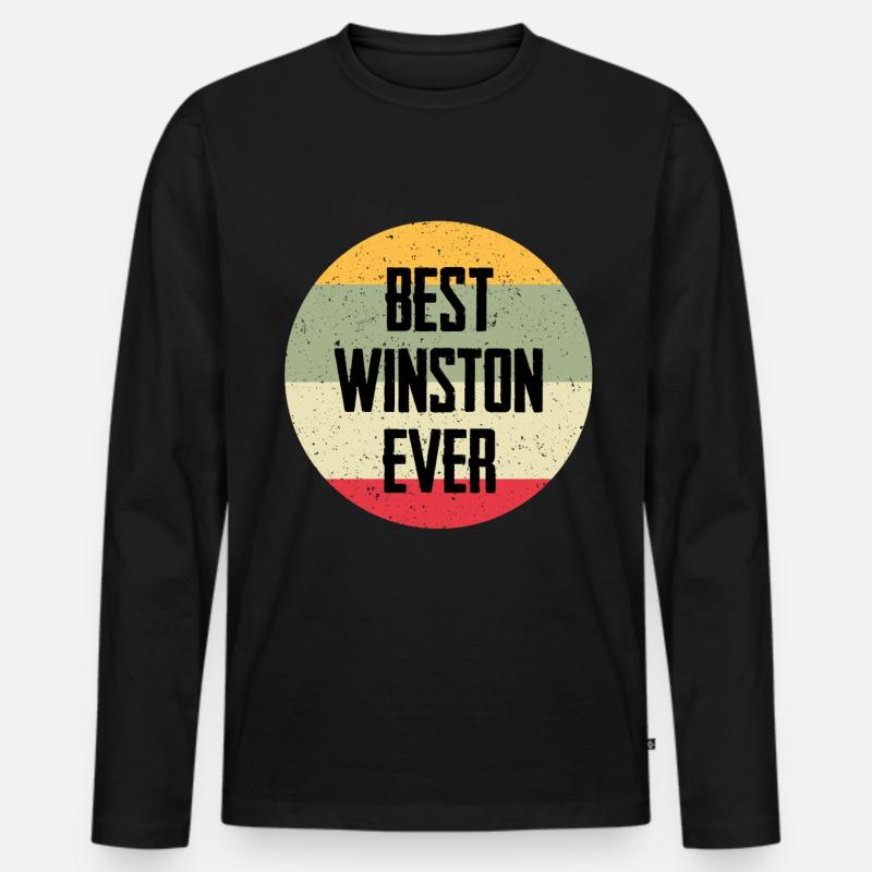 Best Winston Ever - Männer Premium Bio Langarmshirt - Schwarz