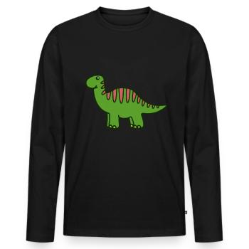 Cadeau de dinosaure Brontosaure - T-shirt manches longues Premium bio Homme - noir - Devant - Nico (187cm)