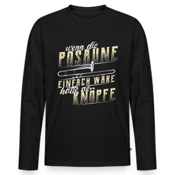 Trombone Trombone Tromboniste Laiton Cadeau - T-shirt manches longues Premium bio Homme - noir - Devant - Nico (187cm)