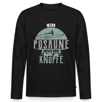 Trombone Trombone Tromboniste Laiton Cadeau - T-shirt manches longues Premium bio Homme - noir - Devant - Nico (187cm)