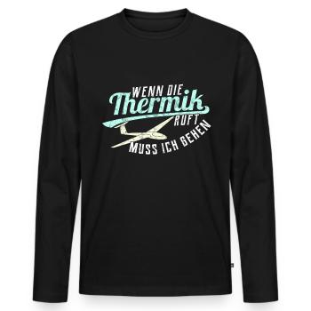 Segelflugzeug Segelflieger Segelflug Geschenk - Männer Premium Bio Langarmshirt - Schwarz - Vorne - Nico (187cm)