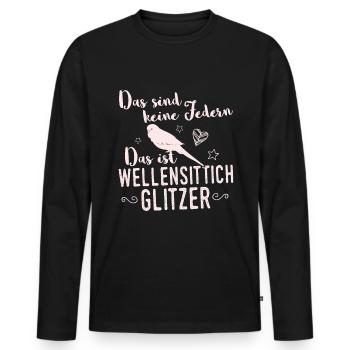 Bird birds budgie canary gift - Men's Premium Organic Long Sleeve Shirt - black - Front - Nico (187cm)