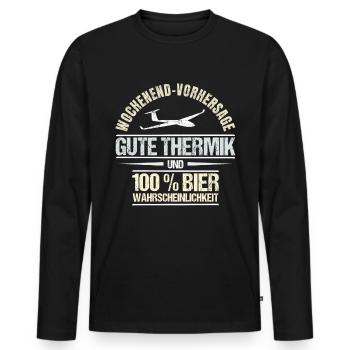 Segelflugzeug Segelflieger Segelflug Geschenk - Männer Premium Bio Langarmshirt - Schwarz - Vorne - Nico (187cm)