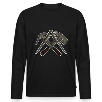 Roofer roofer master apprentice gift - Men's Premium Organic Long Sleeve Shirt - black - Front - Nico (187cm)