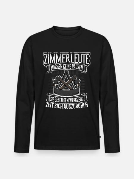 Zimmerer Zimmermann Zimmerermeister Geschenk - Männer Premium Bio Langarmshirt - Schwarz