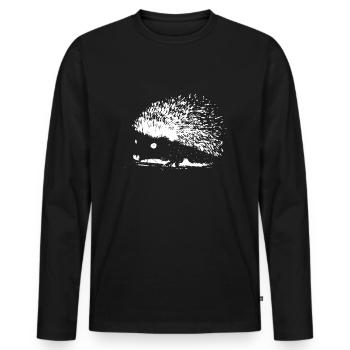 Igel Hedgehog - Männer Premium Bio Langarmshirt - Schwarz - Vorne - Nico (187cm)