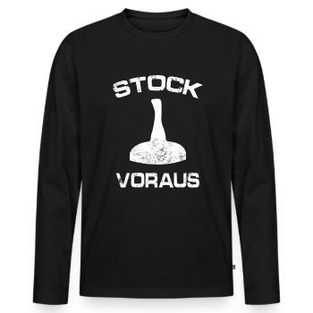 étage devant la chambre 1 - T-shirt manches longues Premium bio Homme - noir - Devant - Nico (187cm)