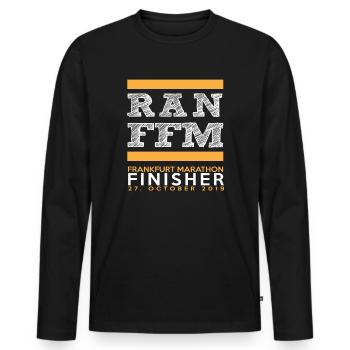 Frankfurt Marathon 2019 Finisher Shirt Run Runner - Men's Premium Organic Long Sleeve Shirt - black - Front - Nico (187cm)