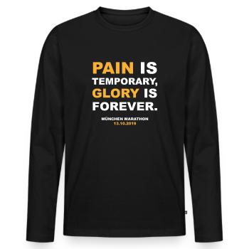 Munich Marathon 2019 Finisher Shirt Run Runner - Men's Premium Organic Long Sleeve Shirt - black - Front - Nico (187cm)