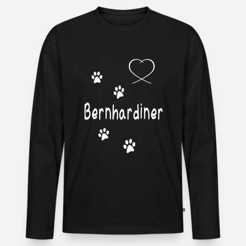Bernhardiner Liebe hund - Männer Premium Bio Langarmshirt - Schwarz