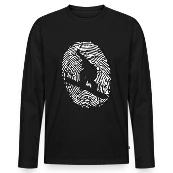 Snowboarding sport d'hiver d'empreintes digitales - T-shirt manches longues Premium bio Homme - noir - Devant - Nico (187cm)