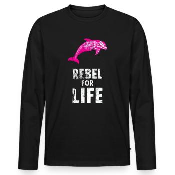 extinction rebellion just rebel - Men's Premium Organic Long Sleeve Shirt - black - Front - Nico (187cm)