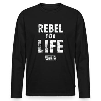 extinction rebellion just rebel - Männer Premium Bio Langarmshirt - Schwarz - Vorne - Nico (187cm)