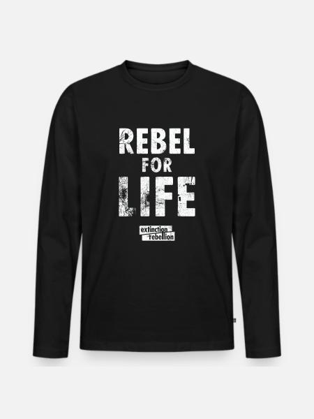 extinction rebellion just rebel - Men's Premium Organic Long Sleeve Shirt - black