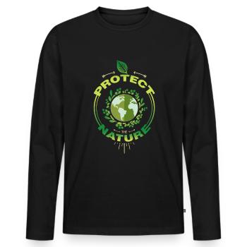 natural reserve - Men's Premium Organic Long Sleeve Shirt - black - Front - Nico (187cm)