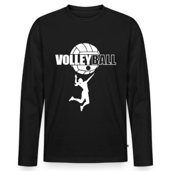 Volley-ball sport équipe dames cadeau volley ball - T-shirt manches longues Premium bio Homme - noir - Devant - Nico (187cm)