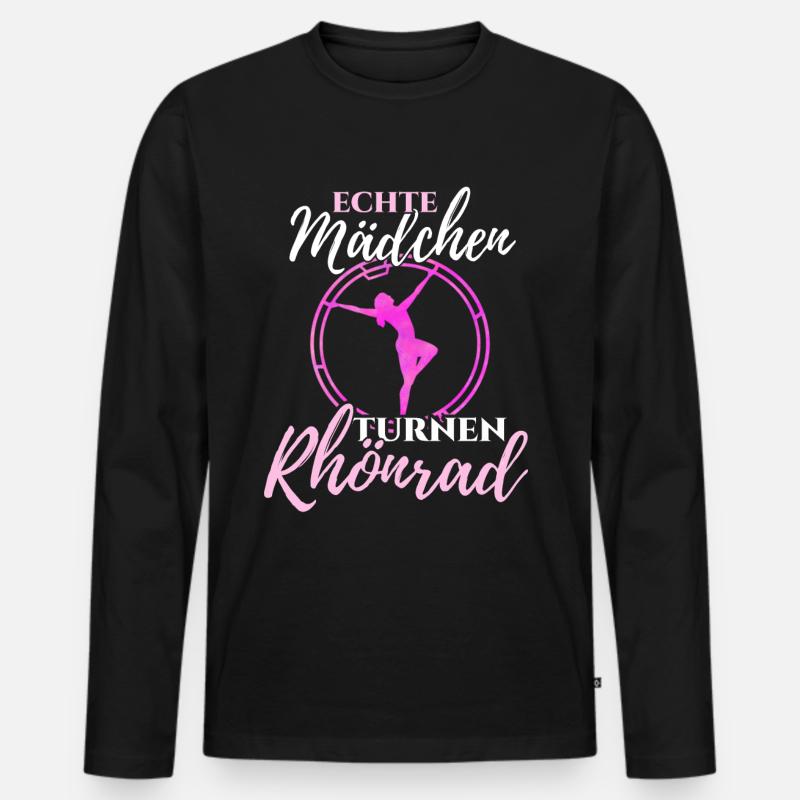 Rhönrad - Männer Premium Bio Langarmshirt - Schwarz