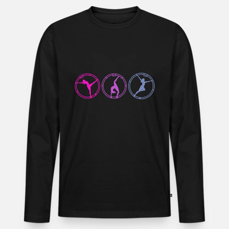 Rhönrad - Männer Premium Bio Langarmshirt - Schwarz
