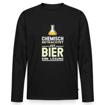 Biertrinker Schützenfest Party Saufen Geschenk - Männer Premium Bio Langarmshirt - Schwarz - Vorne - Nico (187cm)