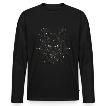 Polygon Wolf - Männer Premium Bio Langarmshirt - Schwarz - Vorne - Nico (187cm)