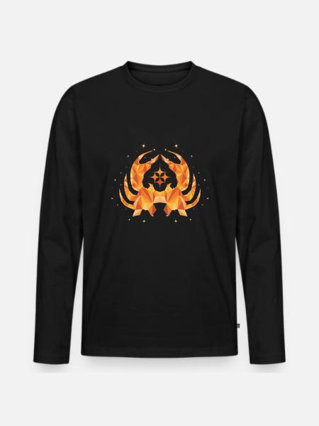 Krebs Sternzeichen - Männer Premium Bio Langarmshirt - Schwarz