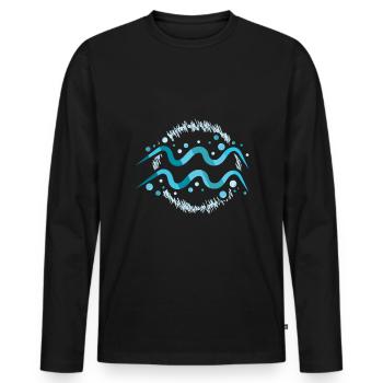 Sternzeichen Wassermann - Männer Premium Bio Langarmshirt - Schwarz - Vorne - Nico (187cm)