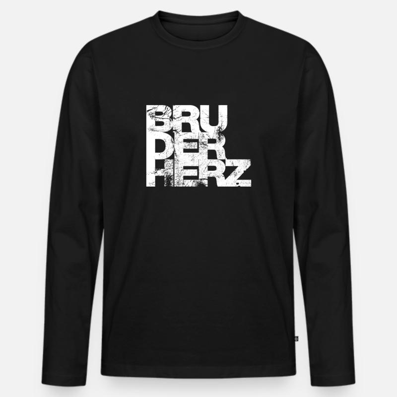 Bruderherz Bester Bruder der Welt Geschenkidee - Männer Premium Bio Langarmshirt - Schwarz