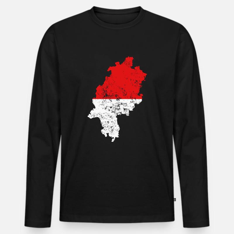 Hessen - Männer Premium Bio Langarmshirt - Schwarz