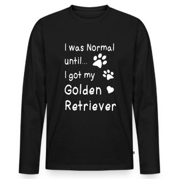Golden retriever - Men's Premium Organic Long Sleeve Shirt - black - Front - Nico (187cm)