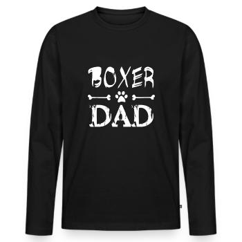 Boxer - Männer Premium Bio Langarmshirt - Schwarz - Vorne - Nico (187cm)