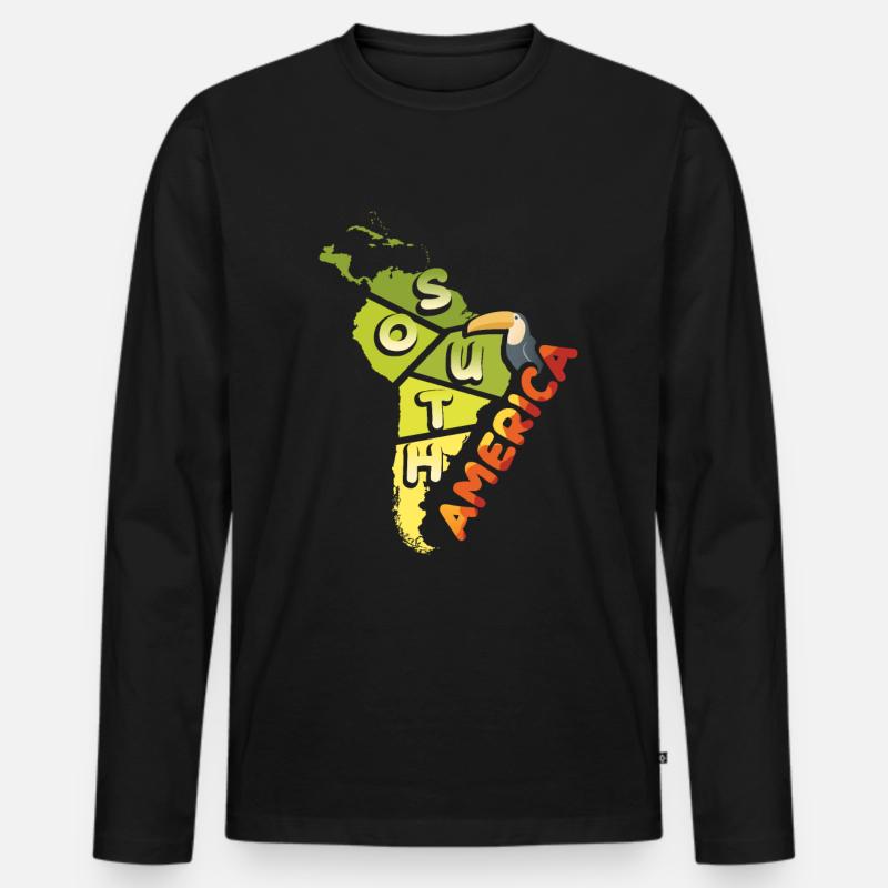 südamerika - Männer Premium Bio Langarmshirt - Schwarz