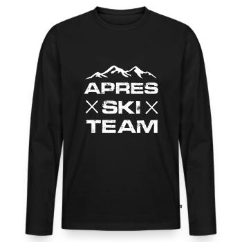 apres ski - Men's Premium Organic Long Sleeve Shirt - black - Front - Nico (187cm)
