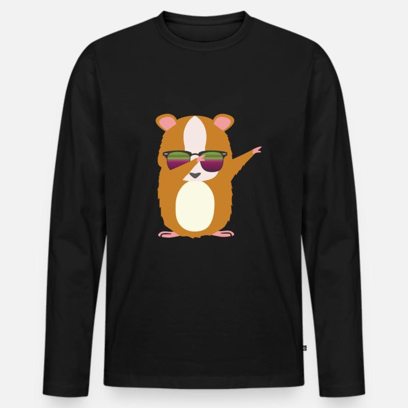 cooles Meerschwein - Männer Premium Bio Langarmshirt - Schwarz