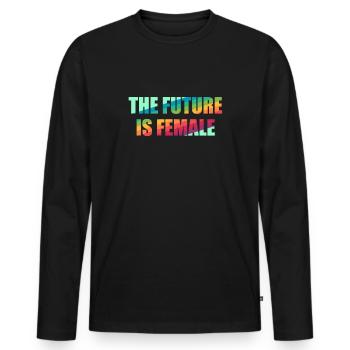 The Future is Female - Men's Premium Organic Long Sleeve Shirt - black - Front - Nico (187cm)
