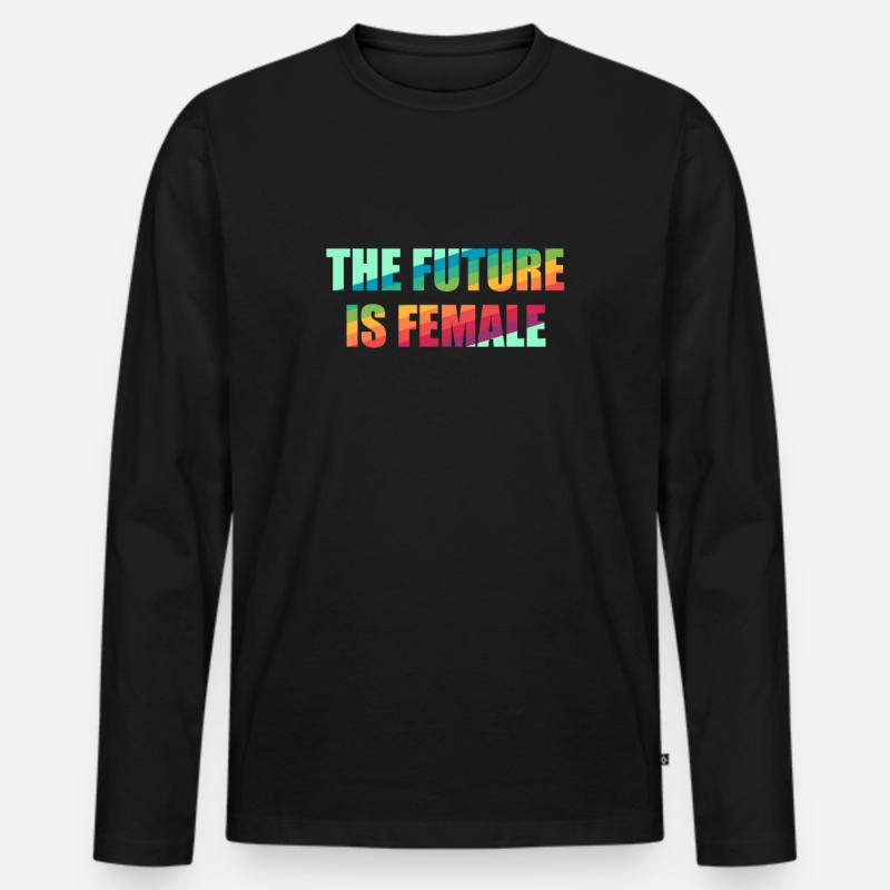 The Future is Female - Männer Premium Bio Langarmshirt - Schwarz