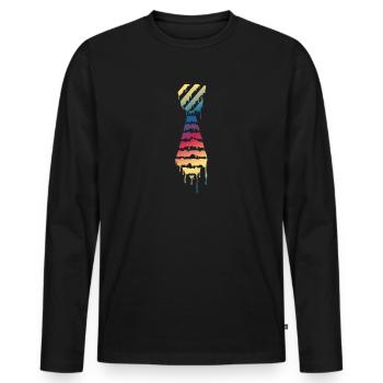 Cravate - T-shirt manches longues Premium bio Homme - noir - Devant - Nico (187cm)