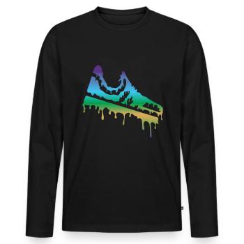 Chaussure - T-shirt manches longues Premium bio Homme - noir - Devant - Nico (187cm)
