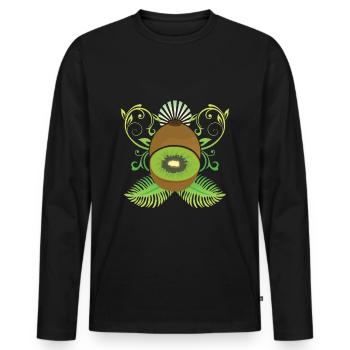 Kiwi - T-shirt manches longues Premium bio Homme - noir - Devant - Nico (187cm)