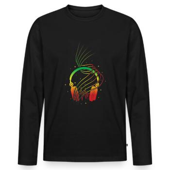 Reggae - Männer Premium Bio Langarmshirt - Schwarz - Vorne - Nico (187cm)
