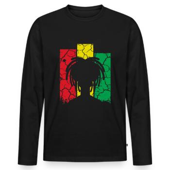 Reggae music - Men's Premium Organic Long Sleeve Shirt - black - Front - Nico (187cm)