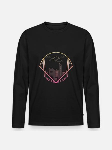 skyline - Men's Premium Organic Long Sleeve Shirt - black