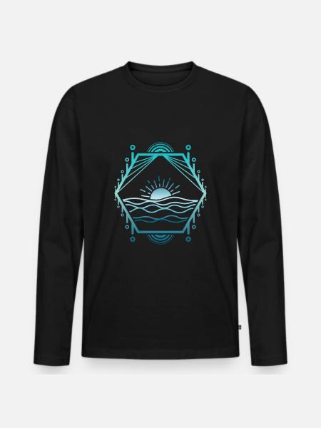 Sea lines - Men's Premium Organic Long Sleeve Shirt - black