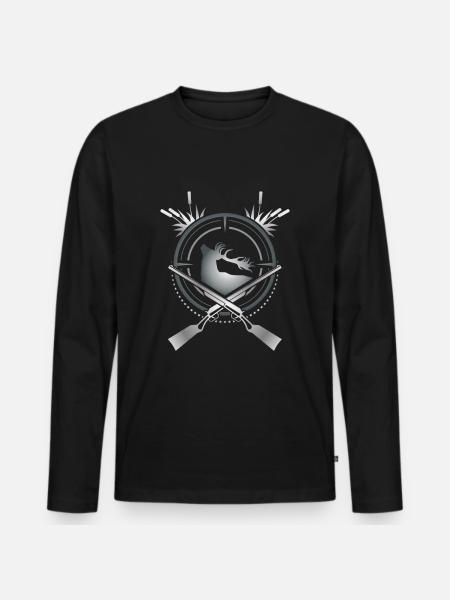 Deer hunter - Men's Premium Organic Long Sleeve Shirt - black