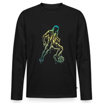 Fußballtrainer - Männer Premium Bio Langarmshirt - Schwarz - Vorne - Nico (187cm)