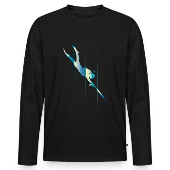 Spearfishing - Men's Premium Organic Long Sleeve Shirt - black - Front - Nico (187cm)
