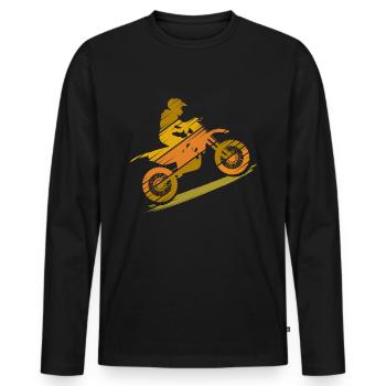 Motocross vintage - Men's Premium Organic Long Sleeve Shirt - black - Front - Nico (187cm)
