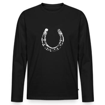 horseshoe - Men's Premium Organic Long Sleeve Shirt - black - Front - Nico (187cm)