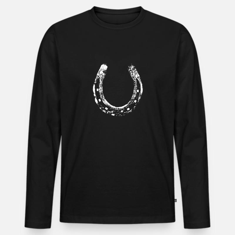 ferro di cavallo - Maglia a manica lunga ecologica premium da uomo - nero
