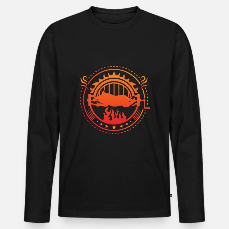 Saugrillen - Männer Premium Bio Langarmshirt - Schwarz